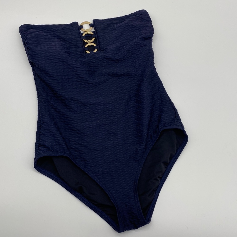 Michael Kors Navy and Gold One Piece Swimsuit